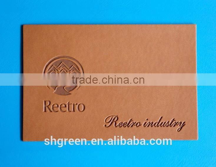 Unique design sewing on leather patch for pants