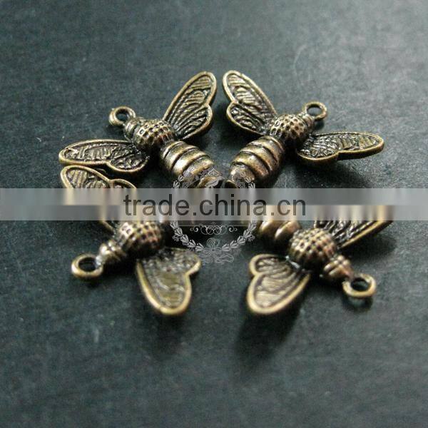 15x20mm vintage brass bronze bees bugs antiqued DIY pendant charm supplies findings 1810186