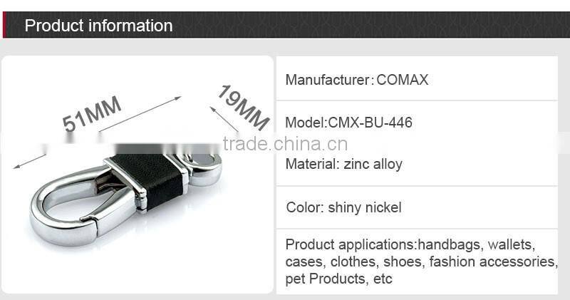 Silver 19mm tail leather coated metal clasp for purse and bracelet