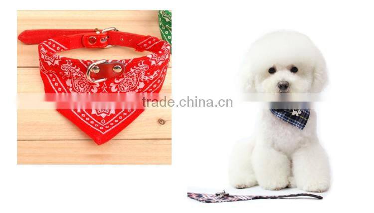 Personalized Triangular bandage dog collars handmade PU leather pet dog collar