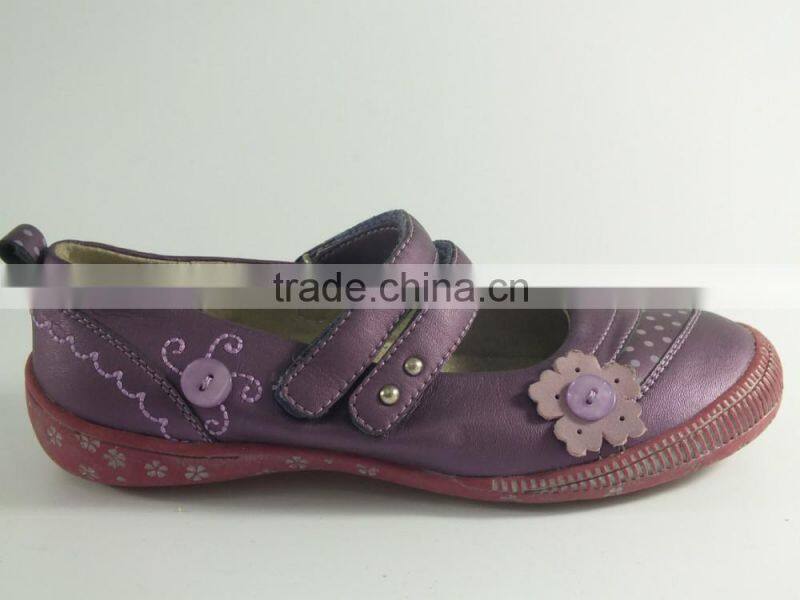 buckle flower purple shine angel girl shoes