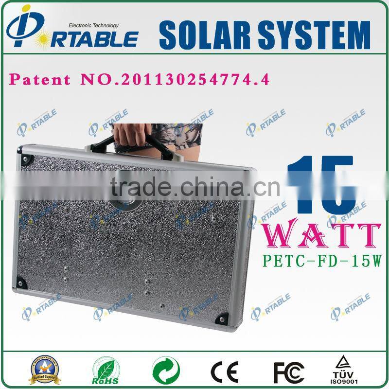 Home use 15w portable solar power system