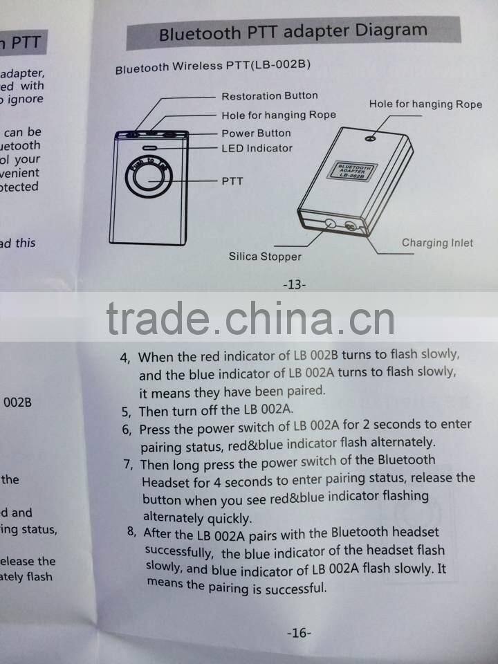 Radio accessories LB-002 two way radio bluetooth earphone