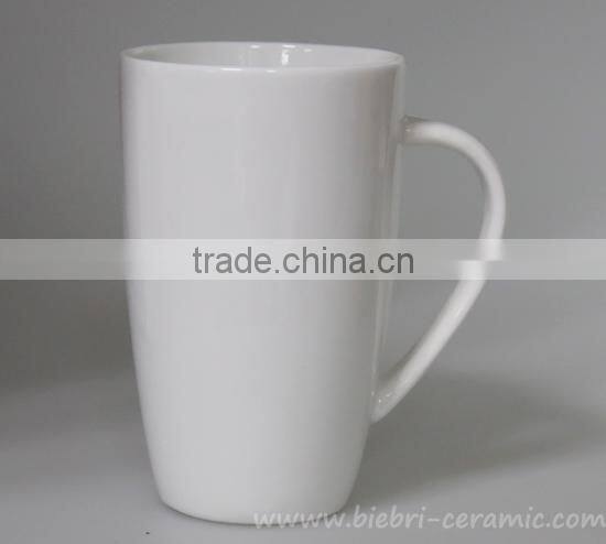 Plain White Food Safety Tea Coffee Mugs Cups Ceramic Porcelain With Decal Artwork Customized Design
