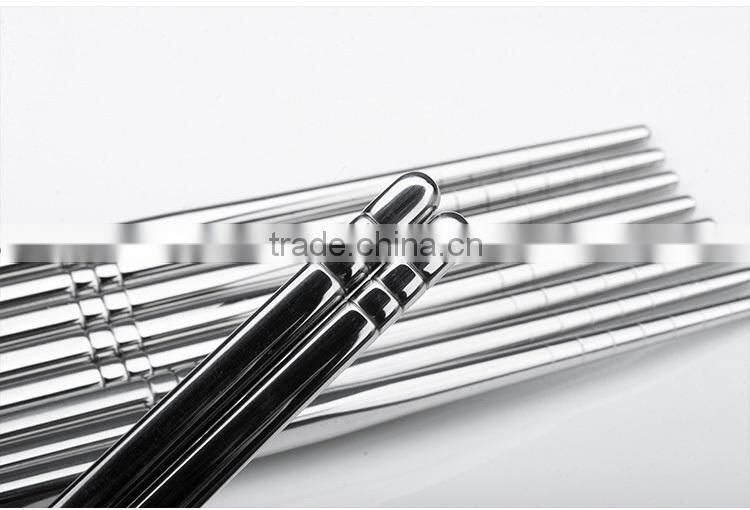 South Korean high-grade stainless steel chopsticks Korean square antiskid chopsticks tableware.High quality household chopsticks