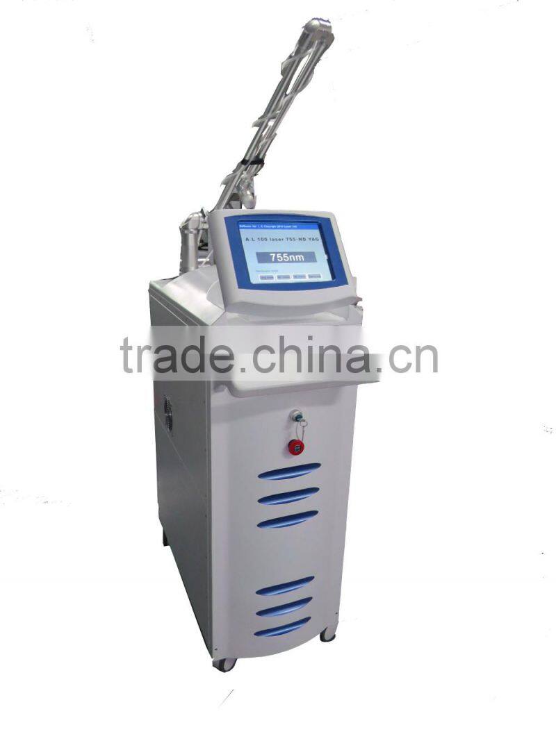 inner metal structure 755nm&long pulse easy hair reduction machine with inner DCD cooling system