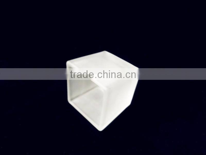 mini square shaped frosted glass candle wax jar /candle holder