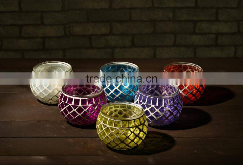 Glass Candleholder mosaic decor glass jar pretty design