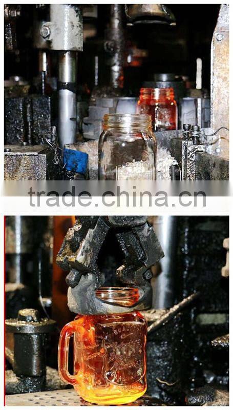 Glass Mason Jar with Mental Lid and Plastic Straws in various color and delicate logo