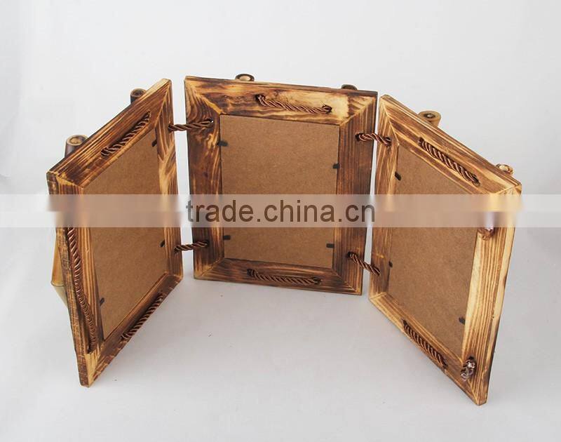 fashional cheap decoration wooden photo frame with three pictures family/office photo frames