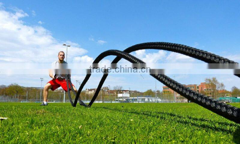 crossfit MMA battle rope power training rope polyester braided rope