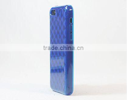 Drill stone glossy TPU soft rubber lining for iphone 5c BLUE