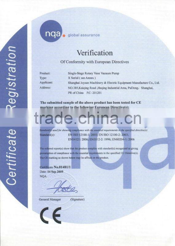 Single-stage rotary vane vacuum pump