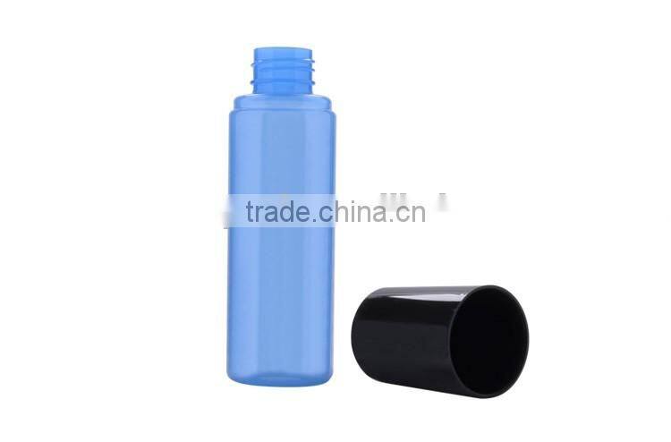 Hot sale Empty PET 100ml bottle, Blue empty cosmetic bottles