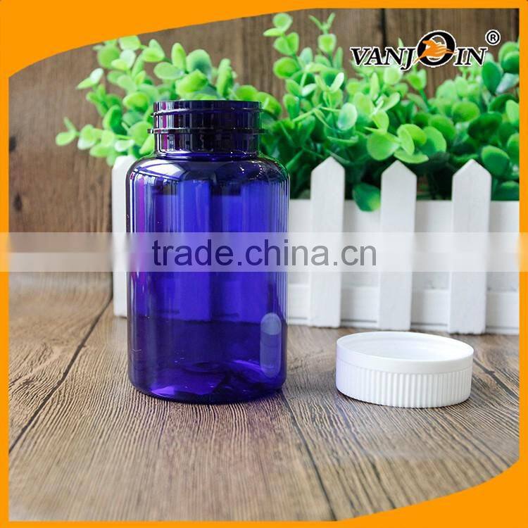 50ml Clear Blue Plastic Pill Bottle with Locking Lid