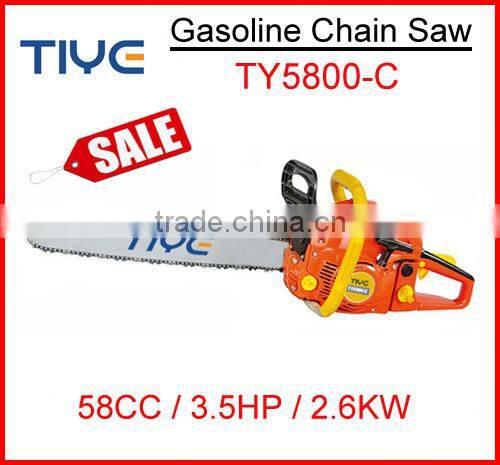 58cc Gasoline Chain Saw Tree Branch Cutting Machine Motos Gasolina