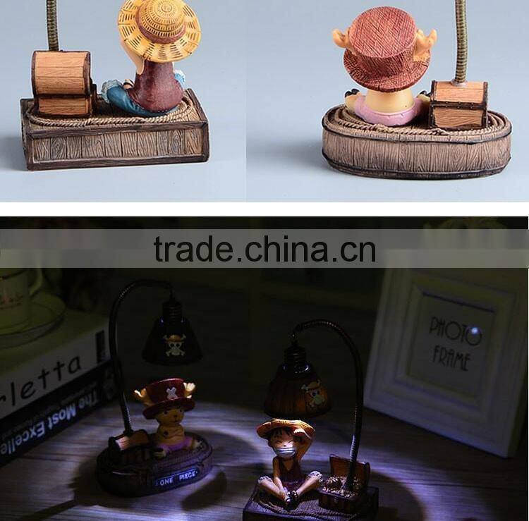 resin decorative cartoon One Piece eye protection battery operated led study reading desk table night light lamp