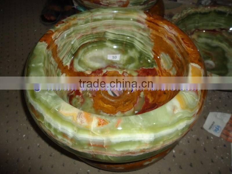 HOT SALE CHEAP PRICE MULTI GREEN ONYX SINKS BASINS COLLECTION