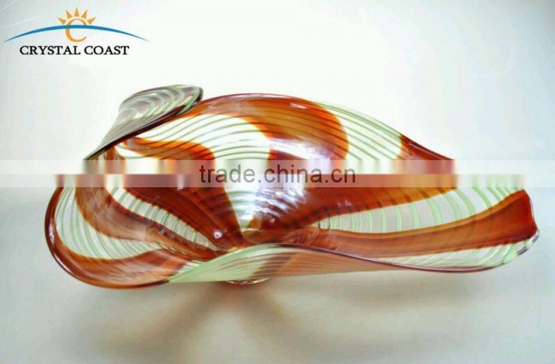 colored glass plate with blue lace;round plate glass mirror;cake plate