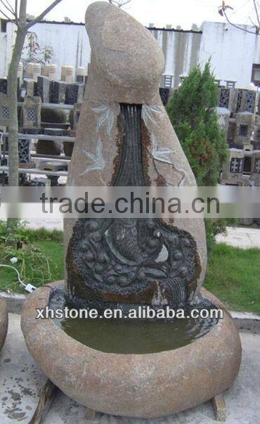 Granite bamboo shaped stone fountain for park decoration