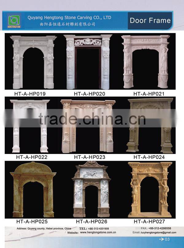 Decorative Natural Stone Arch Door Surround with Angel Design