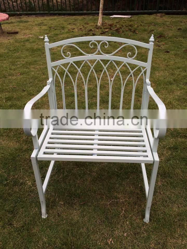 Vintage Shabby Chic Metal Arm Chair