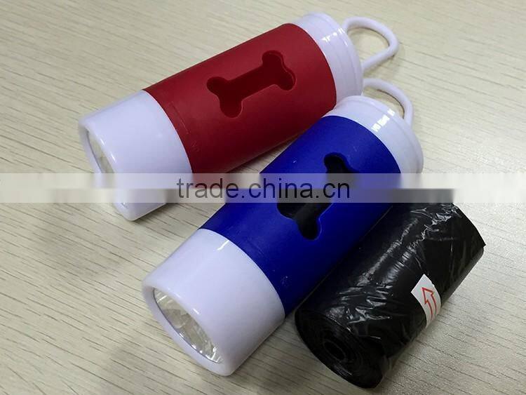 2016 wholesale pet garbage bag case,pet garbage box with flashlight