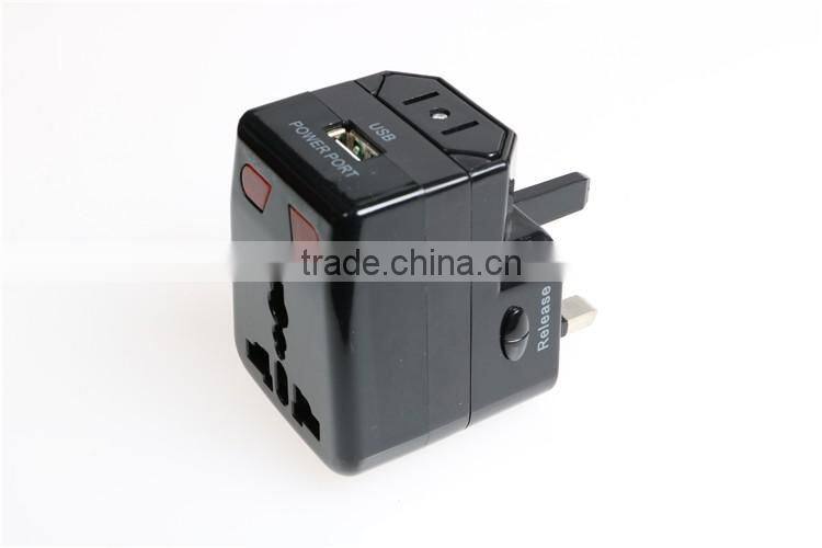Global Travel plug multifunction converter with a single USB port universal adapter