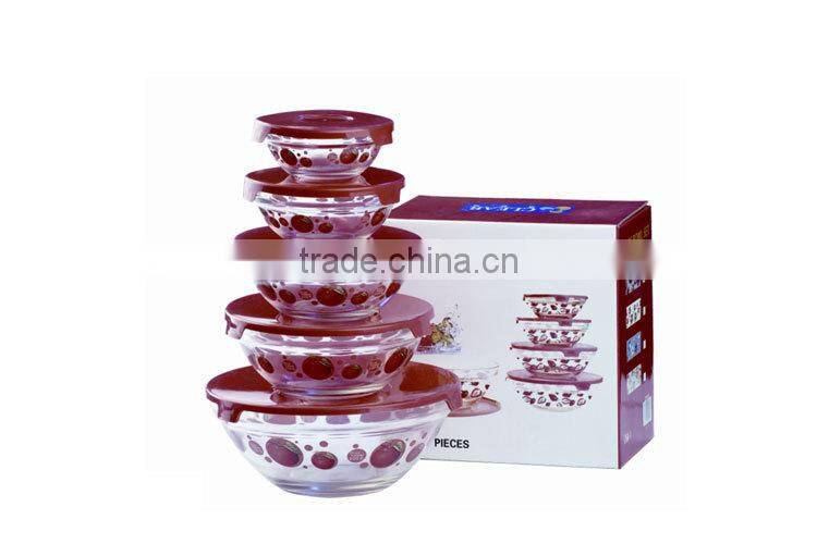 A8005D1 Daily use Product, Choclate Color 5 PCS Glass Bowl Set