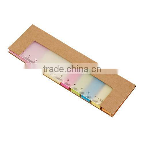Kraft paper cover sticky notes with ruler