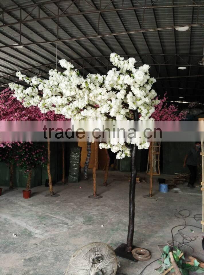 SJ223002 artificial cherry blossom sakura tree large plastic white color flower tree
