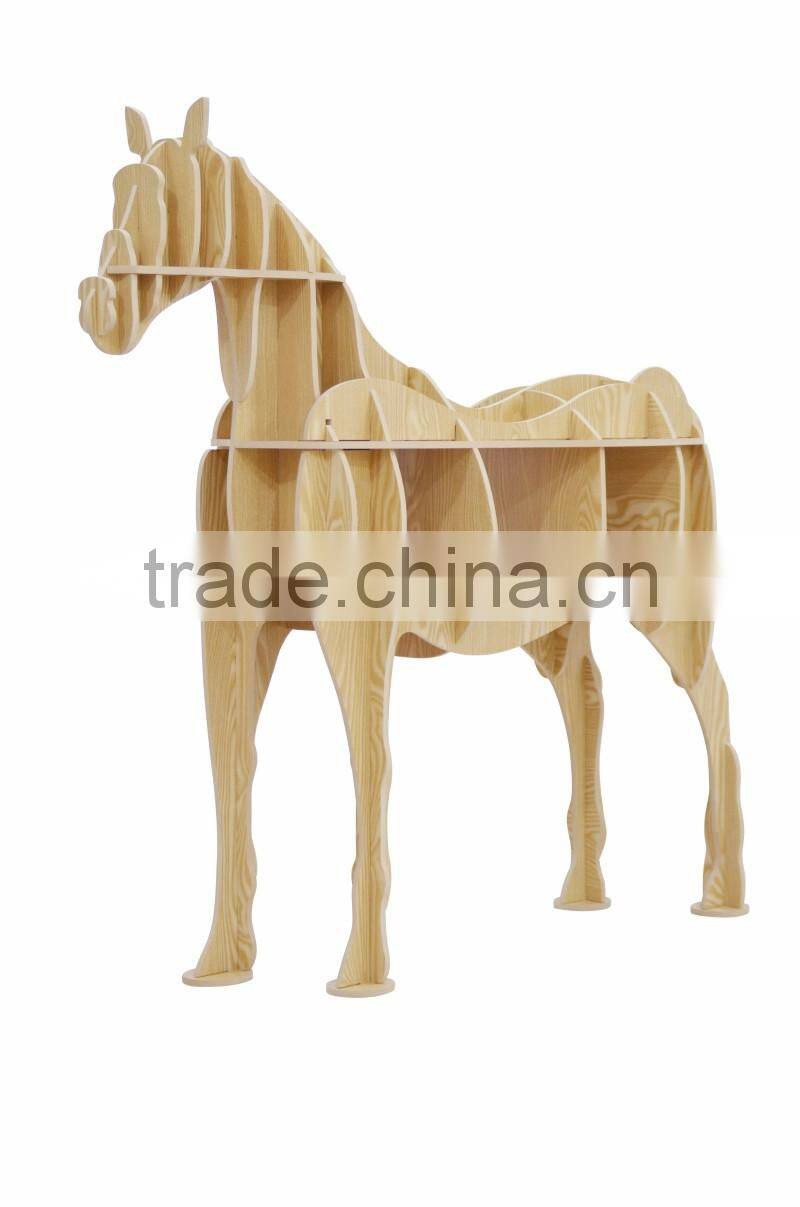 puzzle wood craft Horse table book shelves creative animal furniture