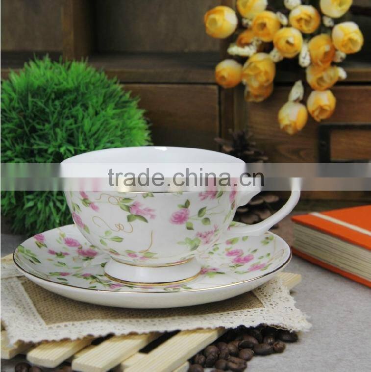 Europe style coffee tea porcelain ceramic cups saucers