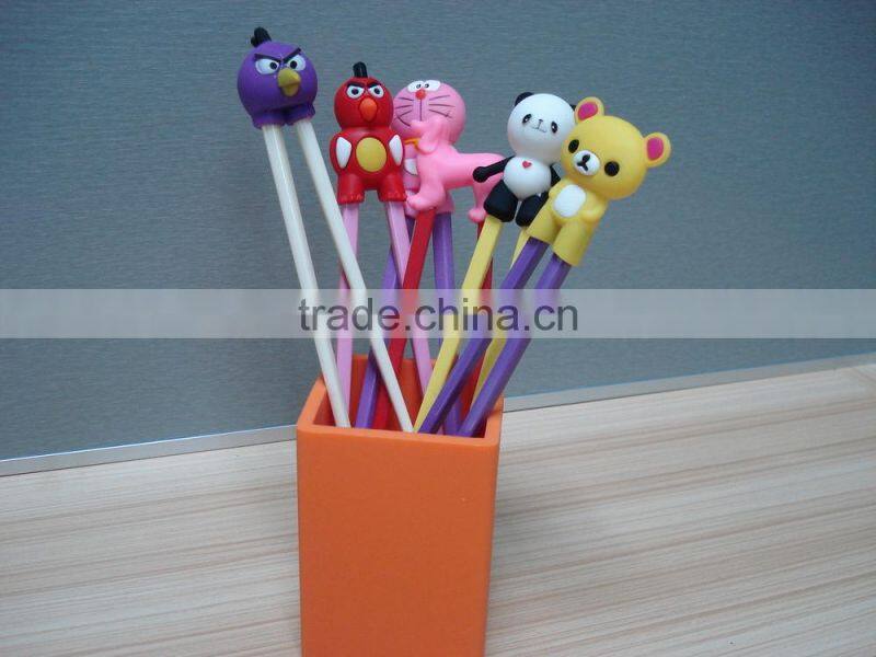 Cut panda shape silicone head for children chopsticks Multi-function and utility