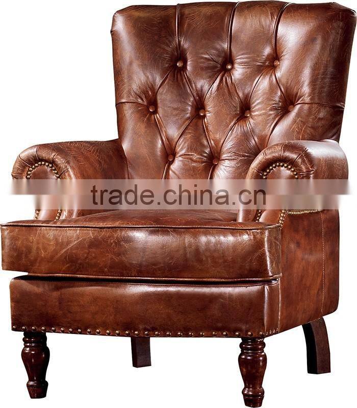 2016high quality retro ,vintage leather leisure chair for living room C628#