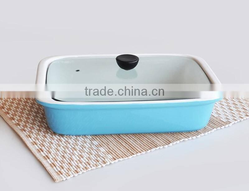 ceramic glaze bakerware with lid, Rectangle Oval Square Round Roaster
