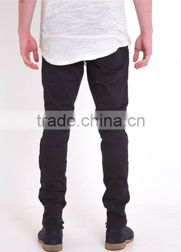 2017 Summer new locomotive jeans elastic skinny pants with side zip