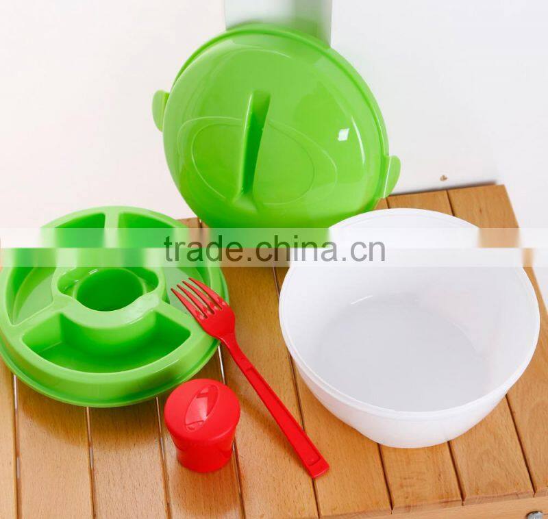 BFA Free plastic Salad Bowl Set With lid/plastic salad bowl set with fork/ Salad bowl
