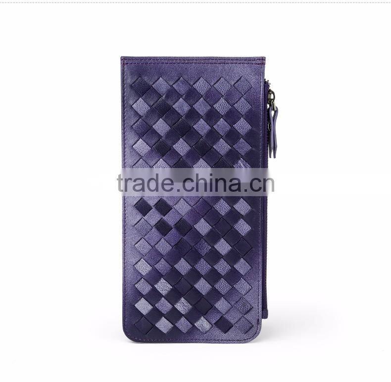 sheepskin woven card bag ladies multi Card Wallet women card bag clip