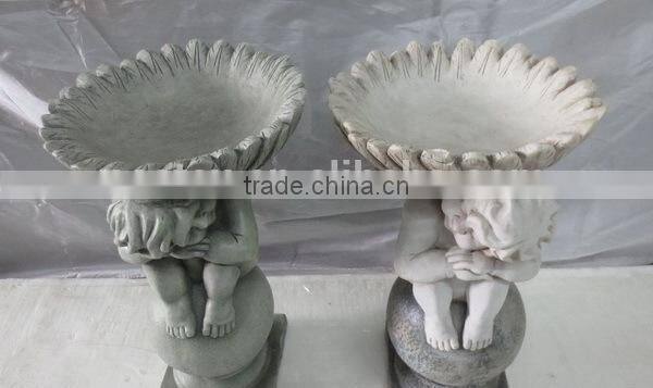 Fiberglass clay garden outdoor bird bath