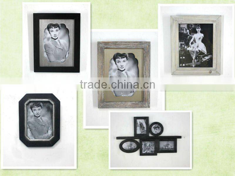 wooden picture frame with double 5*7 image
