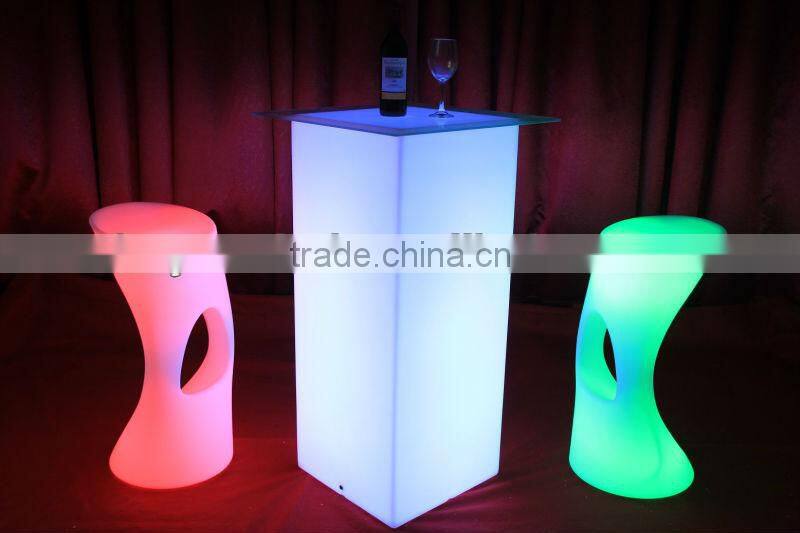 RGB growing plastic light club Led bart table cocktail chair