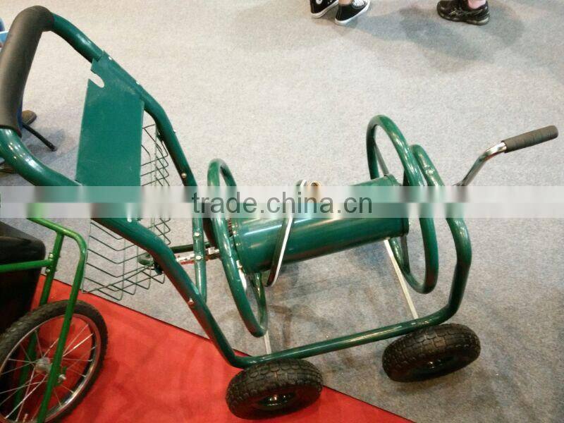 Metal four wheel Firm Garden Hose Reel Cart TC4710