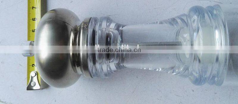 SE-137S-2 acrylic pepper mill with stainless steel head