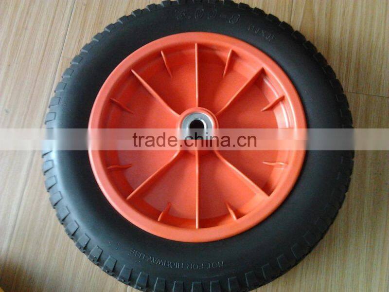 Tubeless PU foam wheel 3.00-8 with plastic wheel