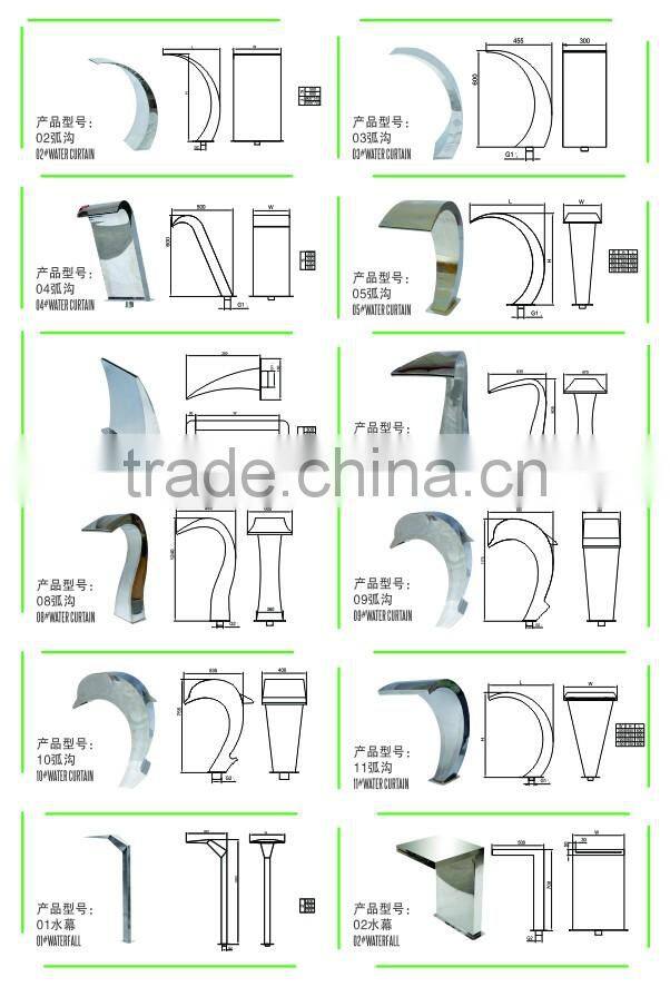 Stainless steel OEM water curtain spa pool adult massage spa