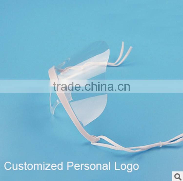 Factory directly sale catering industrial big smile sanitary clear plastic transparent face mask for food service in workshop