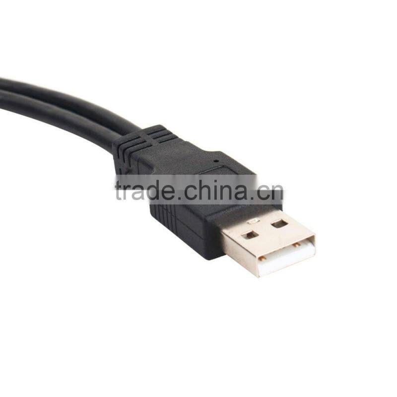 2016 new USB 2.0 Male to 2 Dual USB Female Jack Y Splitter Hub Adapter Cable