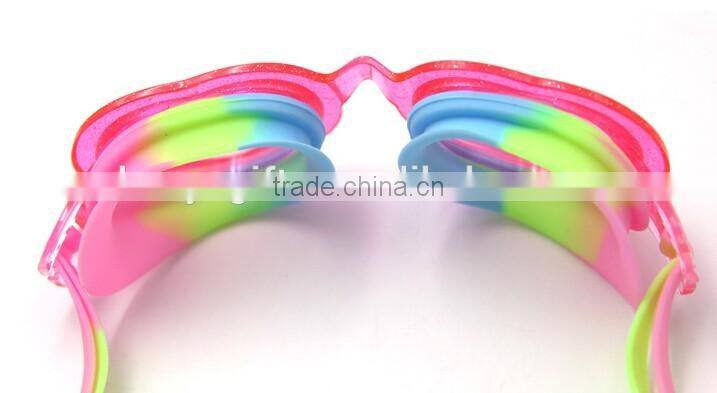 2016 Fashionable Heart Design Lens Swimming Goggles With Anti Fog