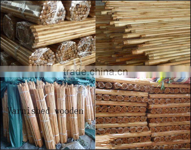 varnished wood stick for broom with low price